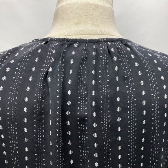 Ecru Womans Black Silk Blouse Small Button Front Long Sleeves Career Casual New - Picture 10 of 15